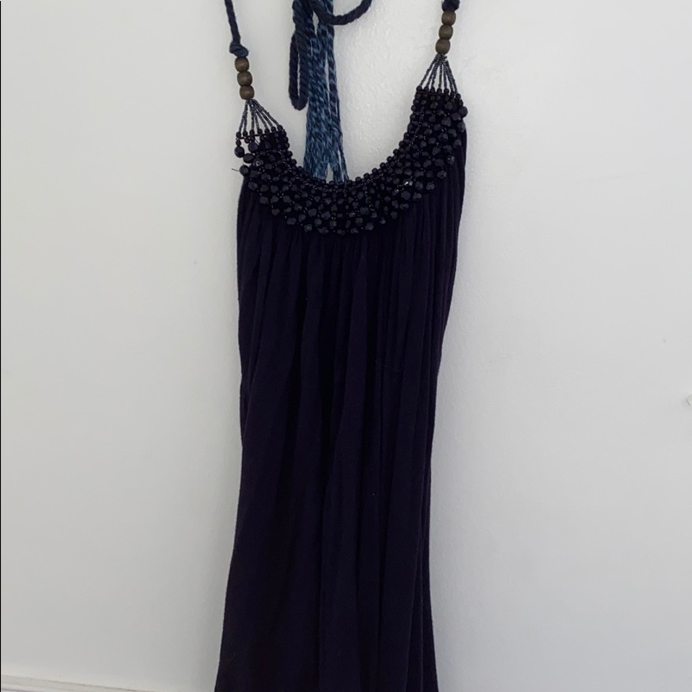 Elegant navy neck tie dress